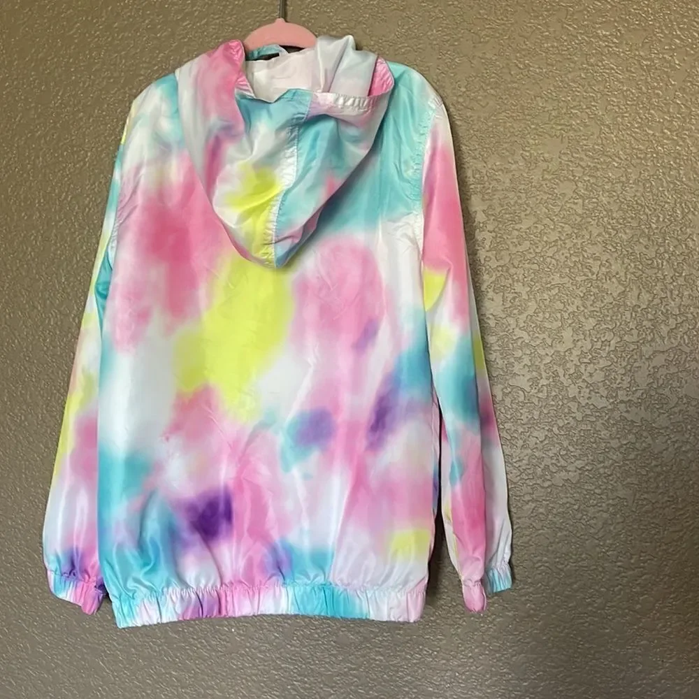 Lucky penny tie dye water color rainbow windbreaker size 6x - Picture 3 of 6